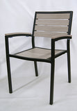 Outdoors Chairs w/ arm Grey Brown Black Aluminum Frame, Aluminum Grey brown