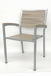 Outdoors Chairs w/ arm Grey Brown Black Aluminum Frame, Aluminum Grey brown